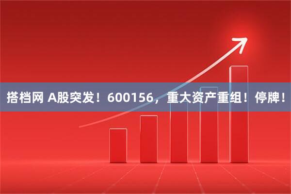 搭档网 A股突发！600156，重大资产重组！停牌！